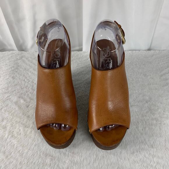 KORS Michael Kors Women's Leather Wedge Sandals Size 7.5 - Picture 2 of 10